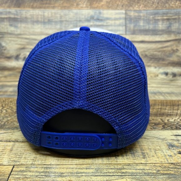 MTV Mens Trucker Hat Blue Snapback Rainbow Tie Dye 90s Television Retro Ball Cap - Picture 5 of 8